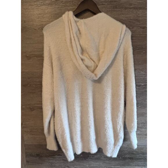 Daily Practice Anthropologie Hoodie Sweater Women Sz XS White Ivory Cozy Fuzzy - Picture 10 of 13